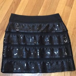 Black sequence skirt